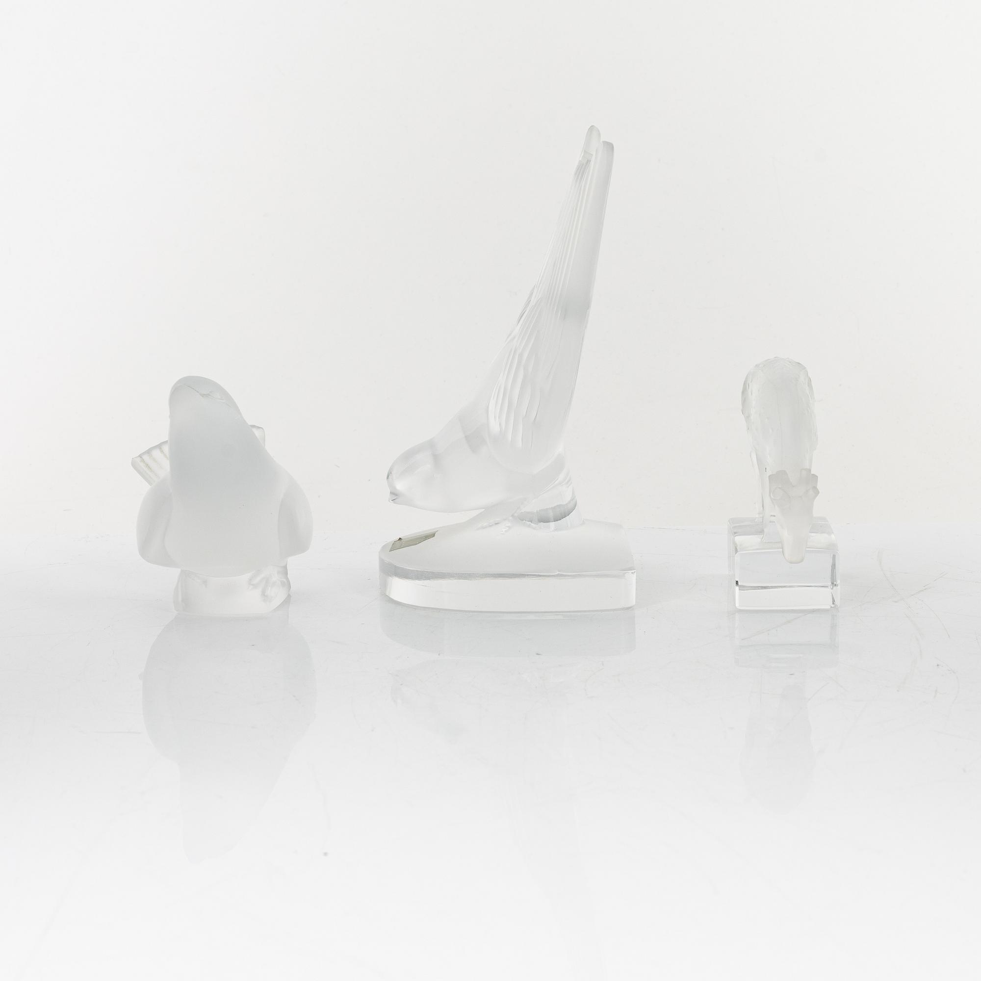 A group of the glass figurines, Lalique, France.