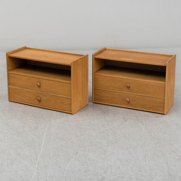 a pair of bedside tables/shelves, from the mid 20th century.