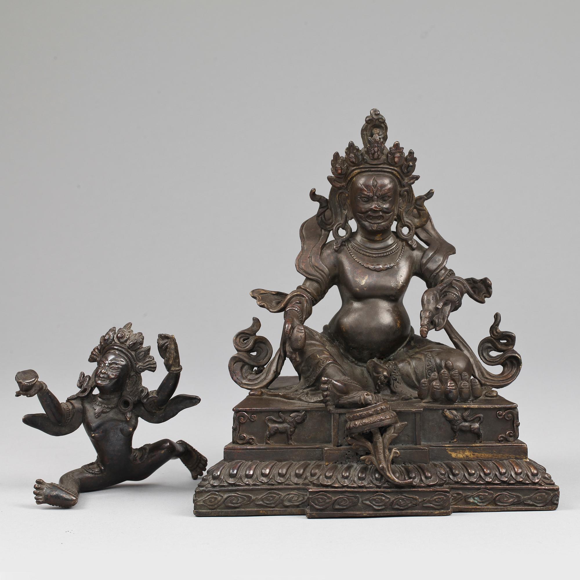 SKULPTUR, brons, Sinotibet, 18/1900-tal.