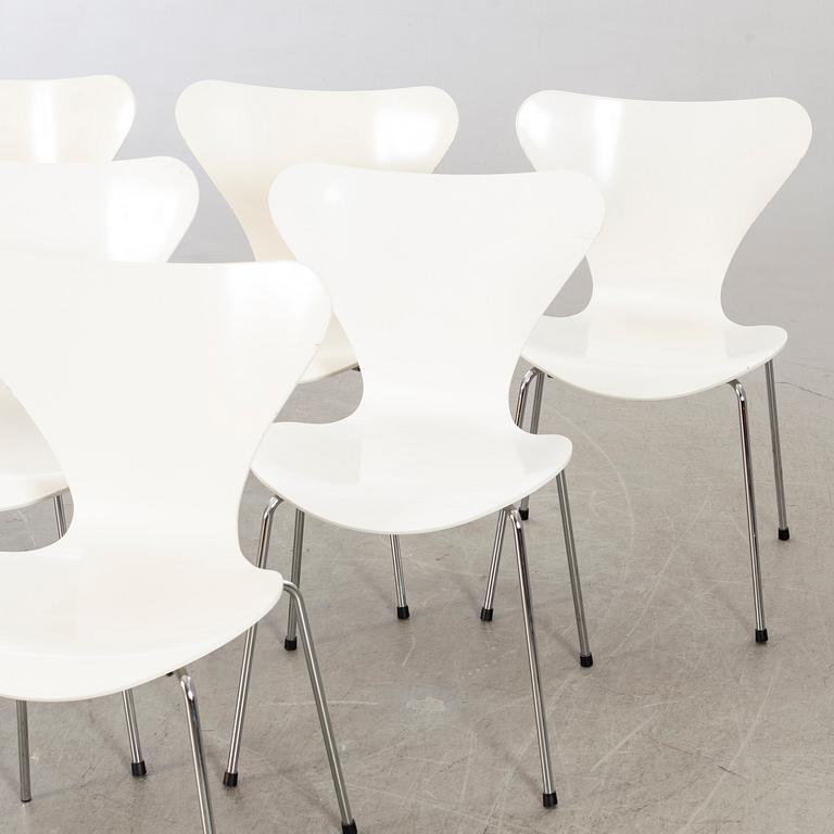 ARNE JACOBSEN, 6 st "Sjuan"  Fritz Hansen, Danmark.