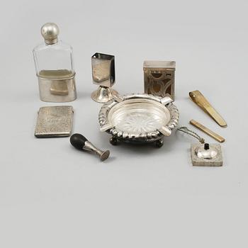 PARTI SILVER, 9 delar, Sverige, England samt importstämplar, 1800- och 1900-tal.