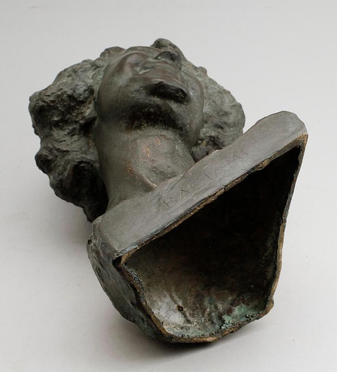 LEONARDO BAZZARO, skulptur, brons, "Baciami", 1800-/1900-tal.