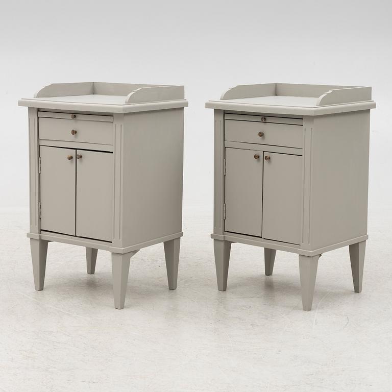 A pair of bedside cabinets, later part of the 20th century.