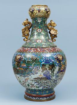 1299. A massive cloisonné enamel baluster vase, Qing dynasty, Qianlong (1736-95).