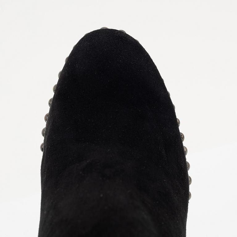 Christian Louboutin, a pair of suede and stud boots, size 36 1/2.