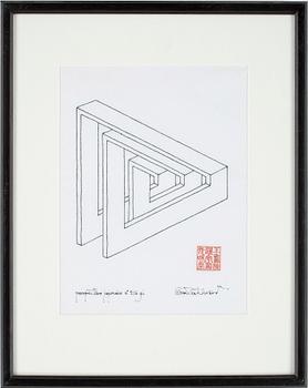 Oscar Reutersvärd · OSCAR REUTERSVÄRD, tusch, ett par. Sign.
