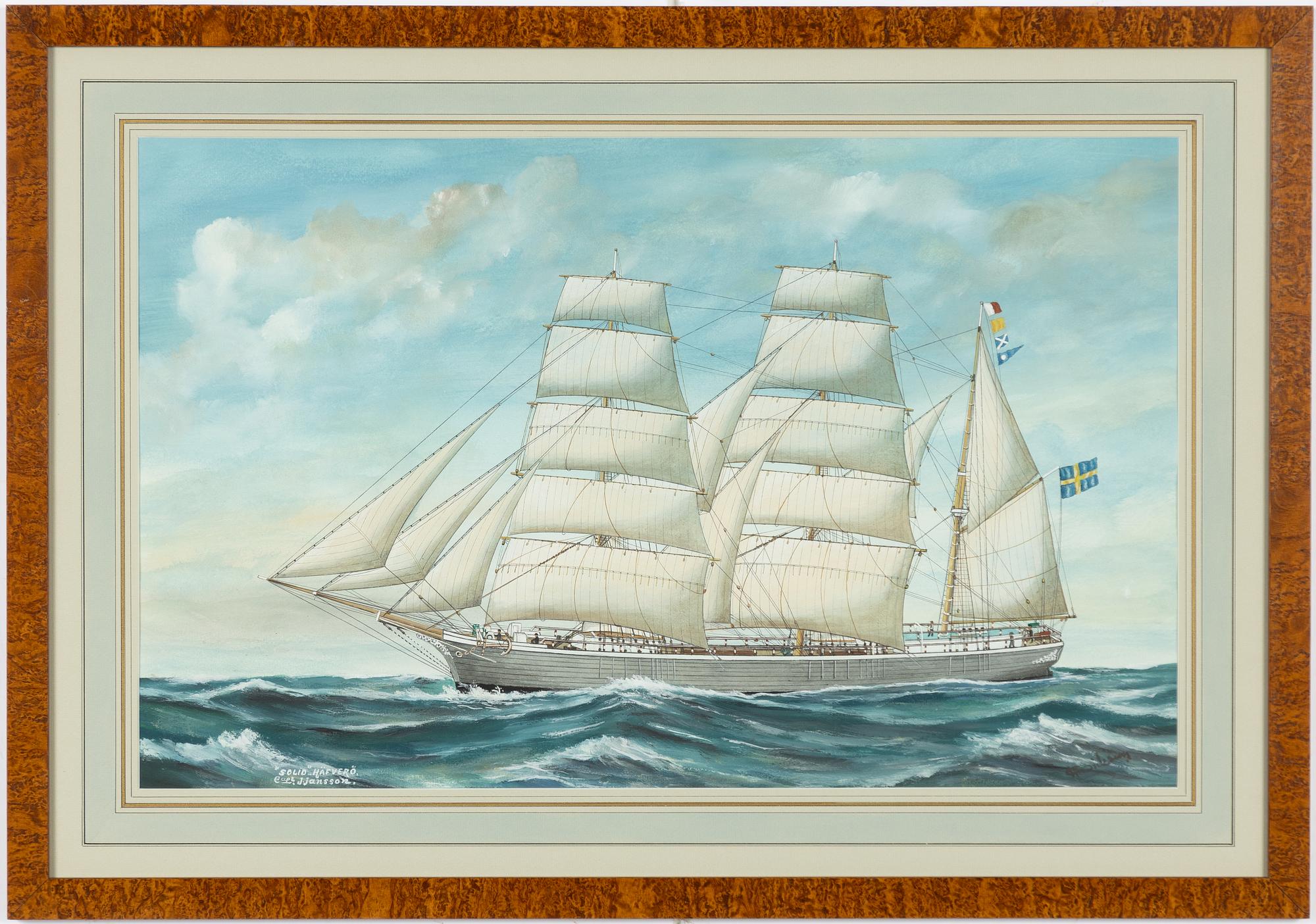 Gustaf Fredriksson, The three-masted barque "Solid" (Captain J. Jansson).