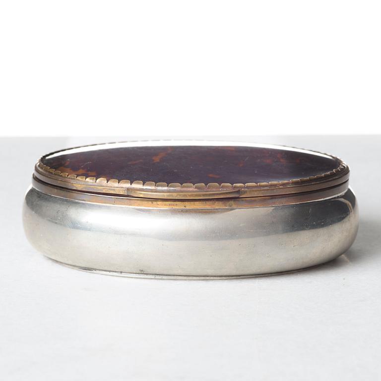 Estrid Ericson, probably, a pewter, brass and tortoise-shell casket, Svenskt Tenn, Stockholm 1936.