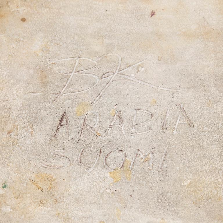 Birger Kaipiainen, vati, kivitavara, signeerattu BK Arabia Suomi.