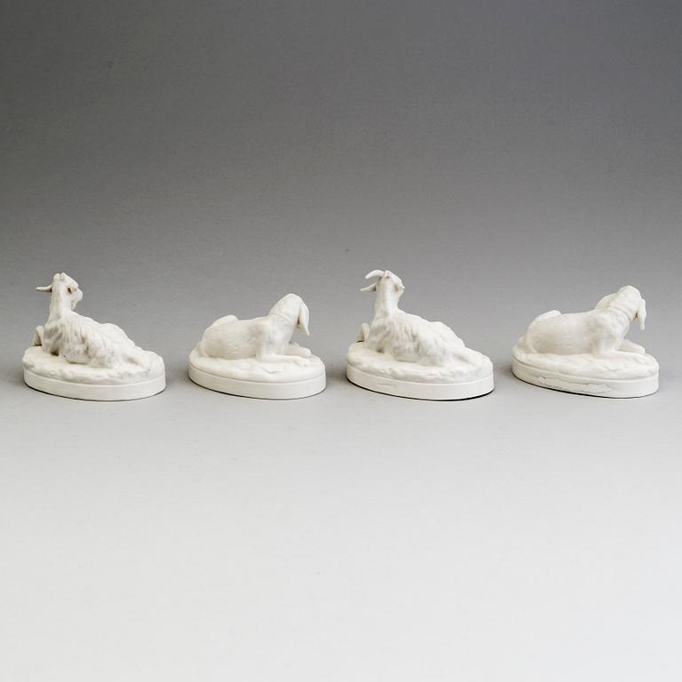 FOUR PARIAN PAPER WEIGHTS, Gustafsberg, ca 1900.