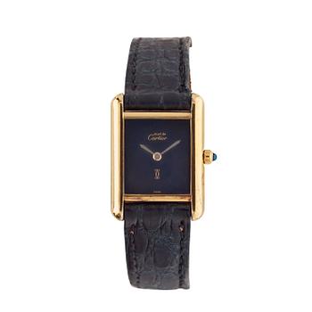 162. Cartier - Tank, De Must. Silver gilt. Quartz. 20 x 20 mm. 1989.