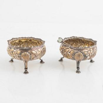 A Pair of English Silver Salt Cellars, mark of Thomas Shepherd, London 1779.