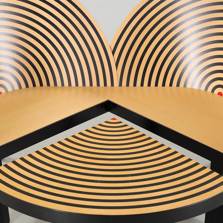 A bench and a table called "Bench for two" / 2600 & 2601, designed approx 1989 by Nanna Ditzel, by Frederica Stolefabrik.