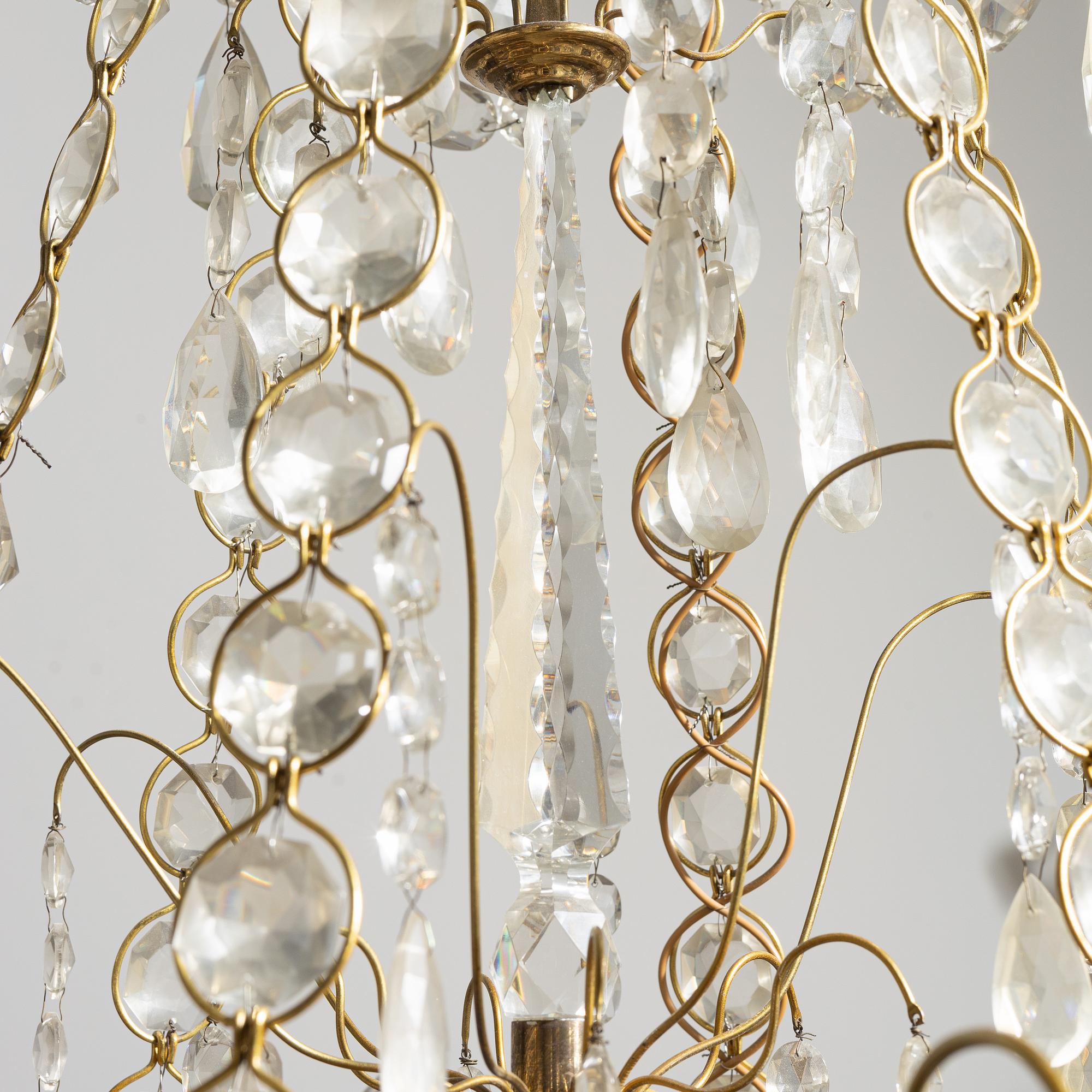 A Gustavian style chandelier, mid-20th Century.