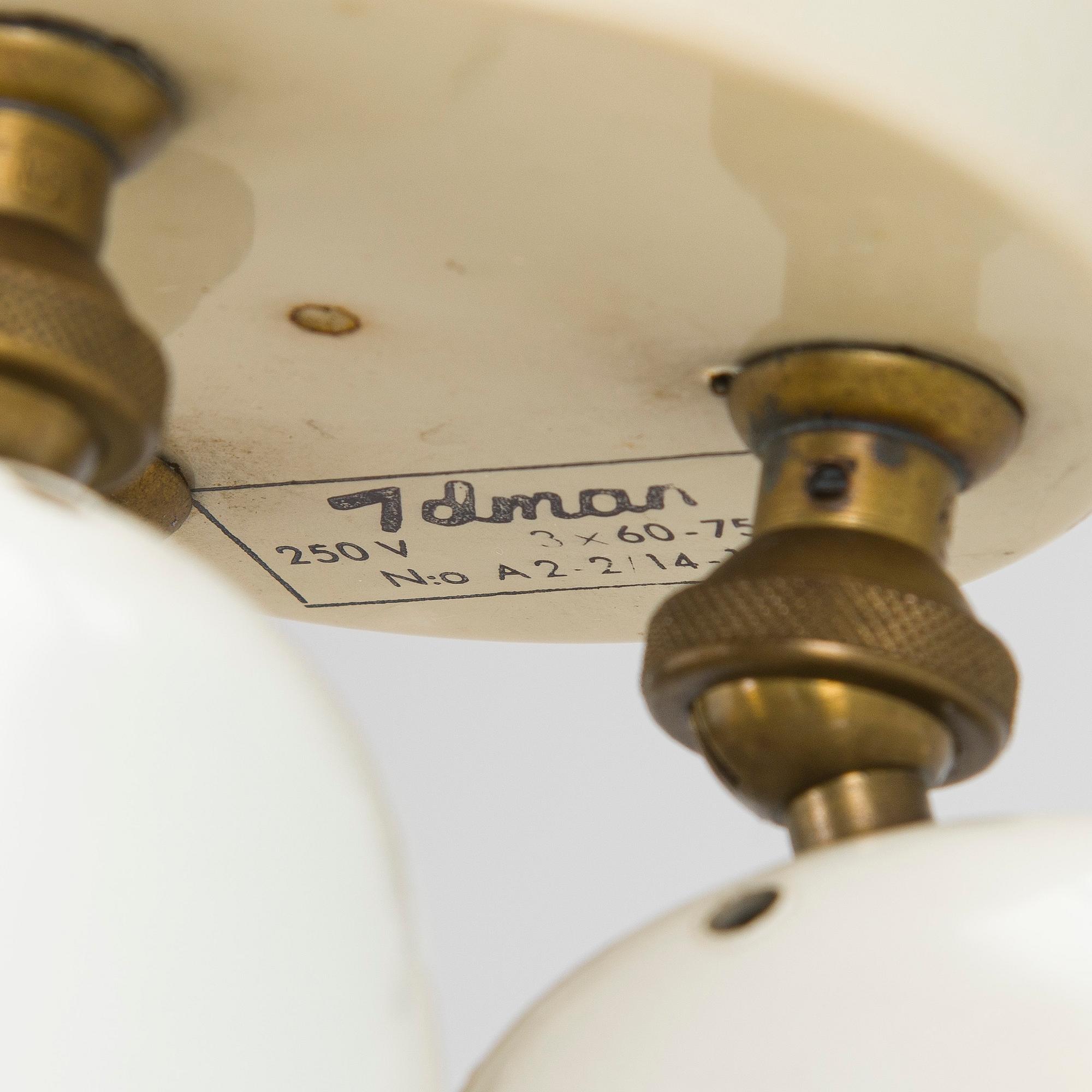 Paavo Tynell, Ceiling lamp, model A2-2/14-17/3, Idman, mid-20th century.