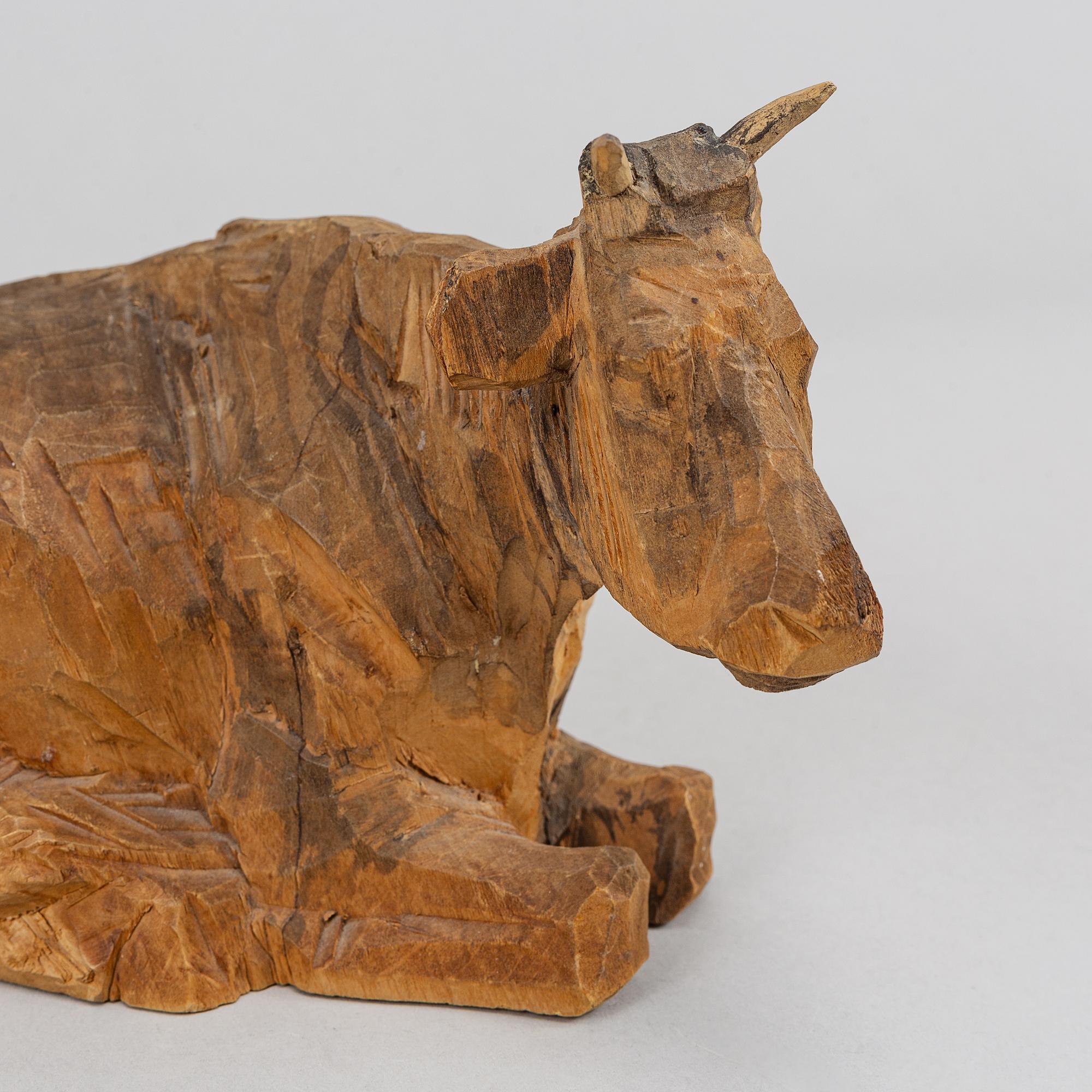 Axel Petersson Döderhultarn, sculpture, wood, stamped signature.