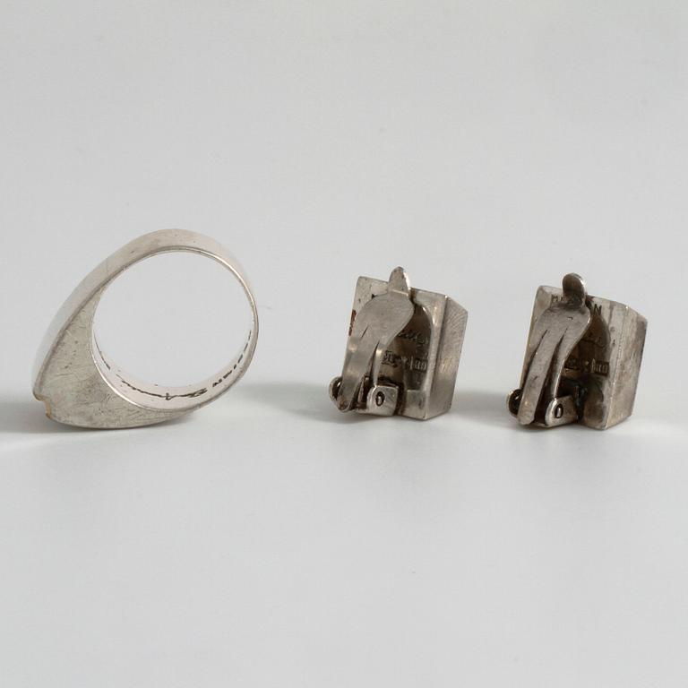 ELON ARENHILL, a ring and a pair of earrings made in Malmö 1967.