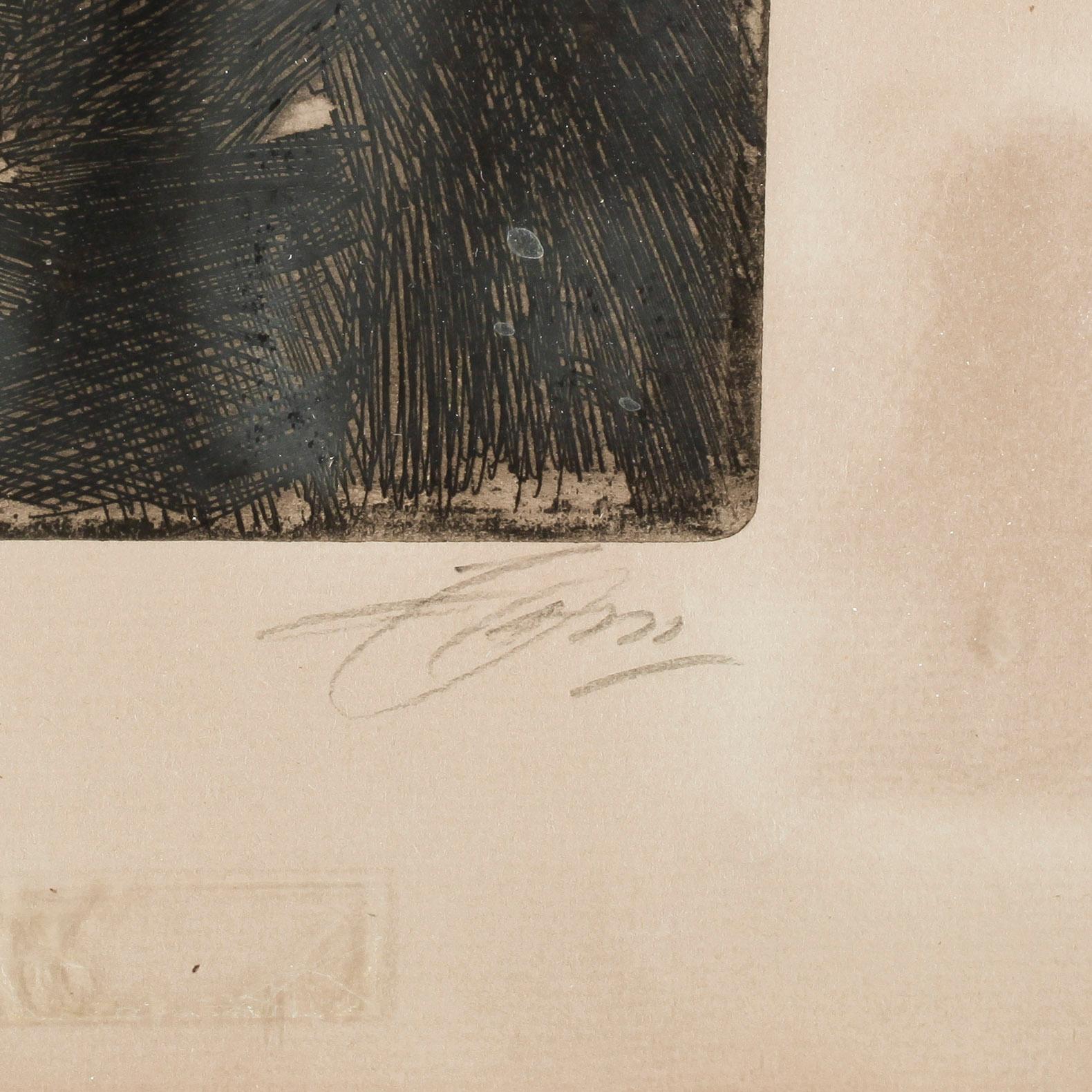 ANDERS ZORN, etsning. Signerad. Signerad och daterad 1905 i plåten.