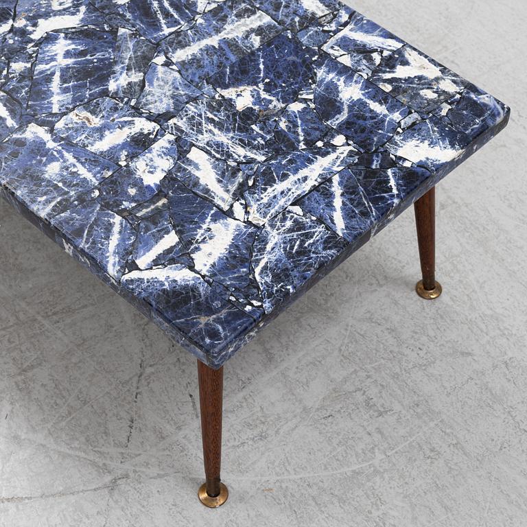 A Brazilian blue marble coffee table, second half of the 20th century.