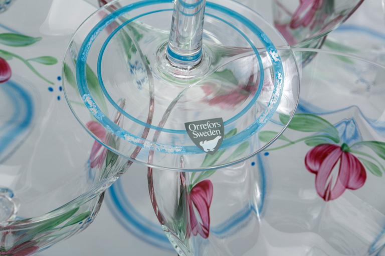 SERVISDELAR, 14 st, glas, Orrefos "Maja", Eva Englund.