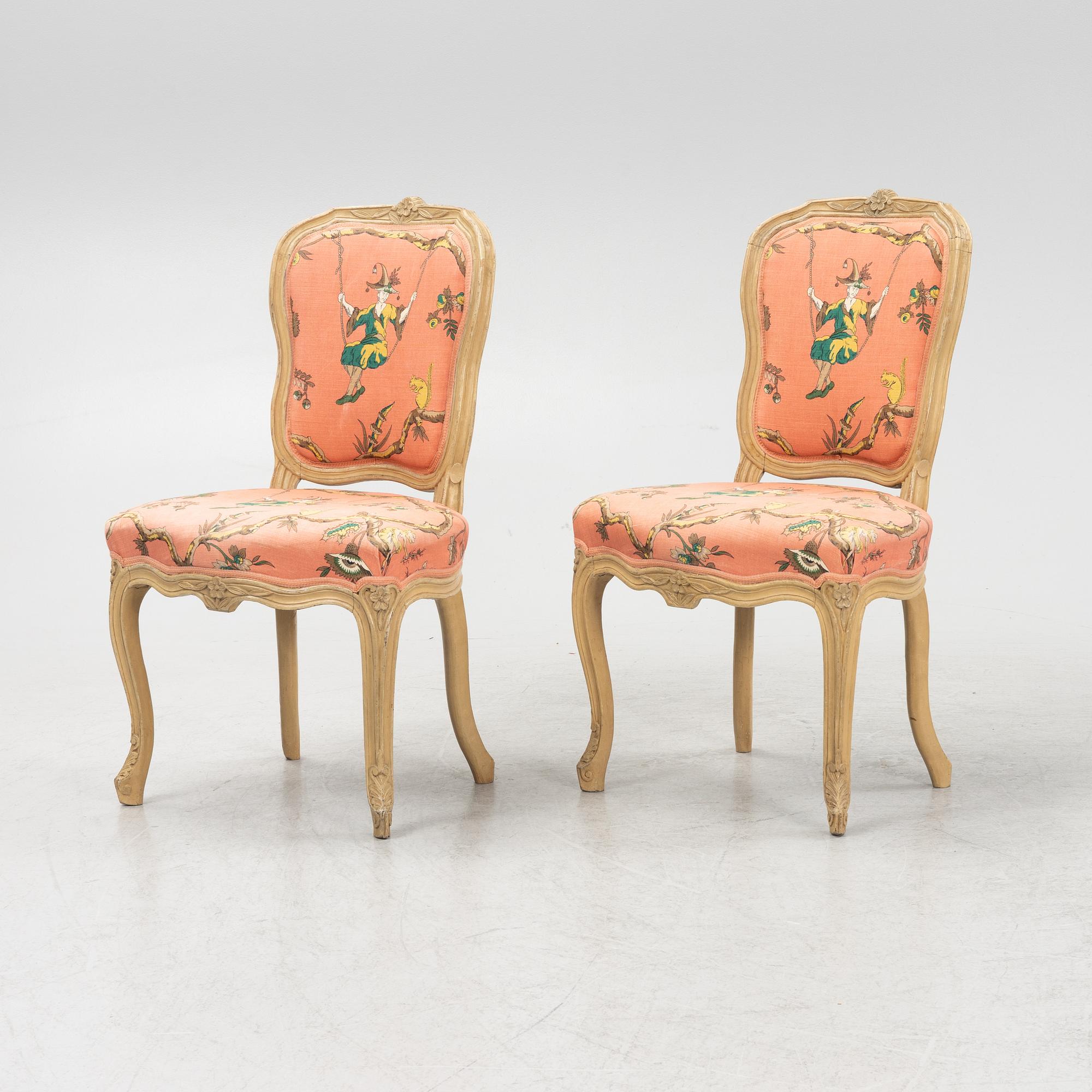 Stolar, ett par, rokoko, 1700-tal.