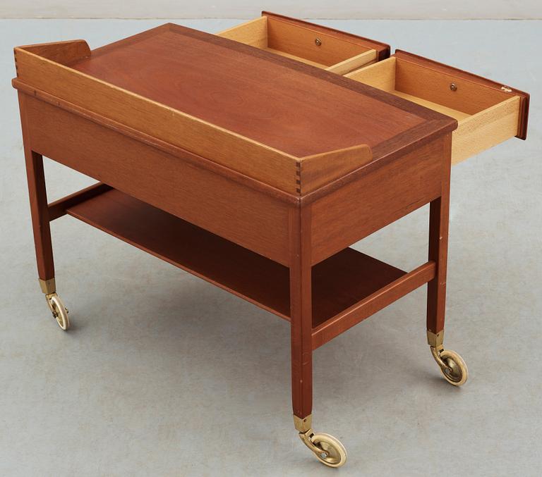 A Kerstin Hörlin-Holmquist mahogany and teak trolley, Triva, Nordiska Kompaniet 1960's.