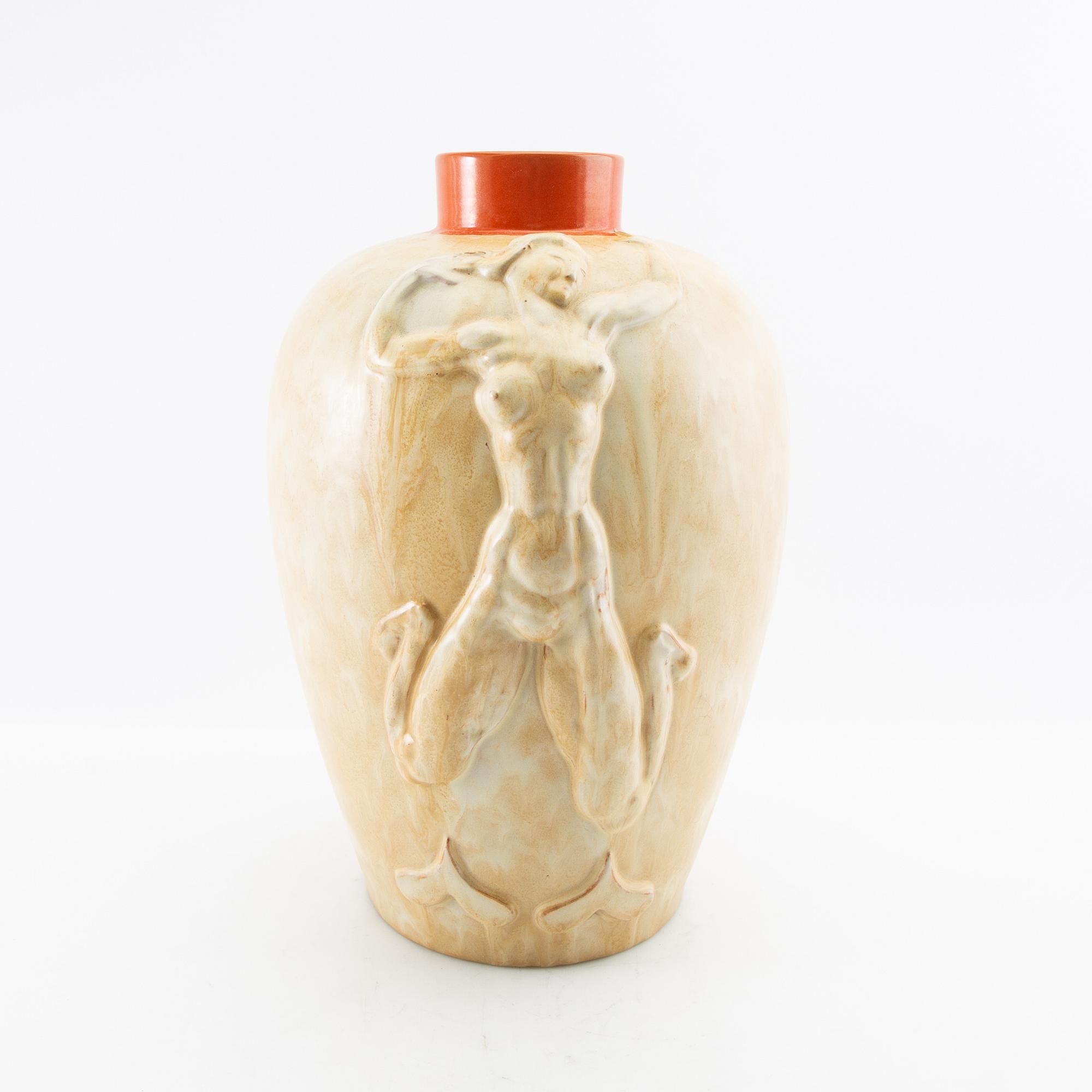 Einar Luterkort, vas Uppsala Ekeby 1950-tal stengods.