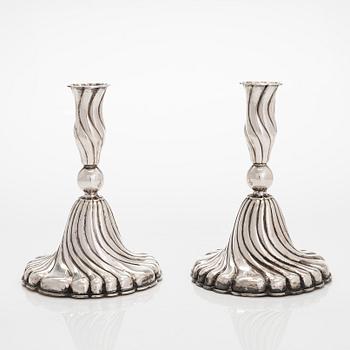 Candelsticks, a pair, silver, Turku 1957.