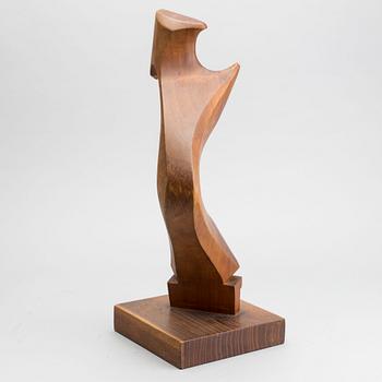 GIUSEPPE CARLI, a signed and dated venetian walnut forcola, rowlock, 1965.