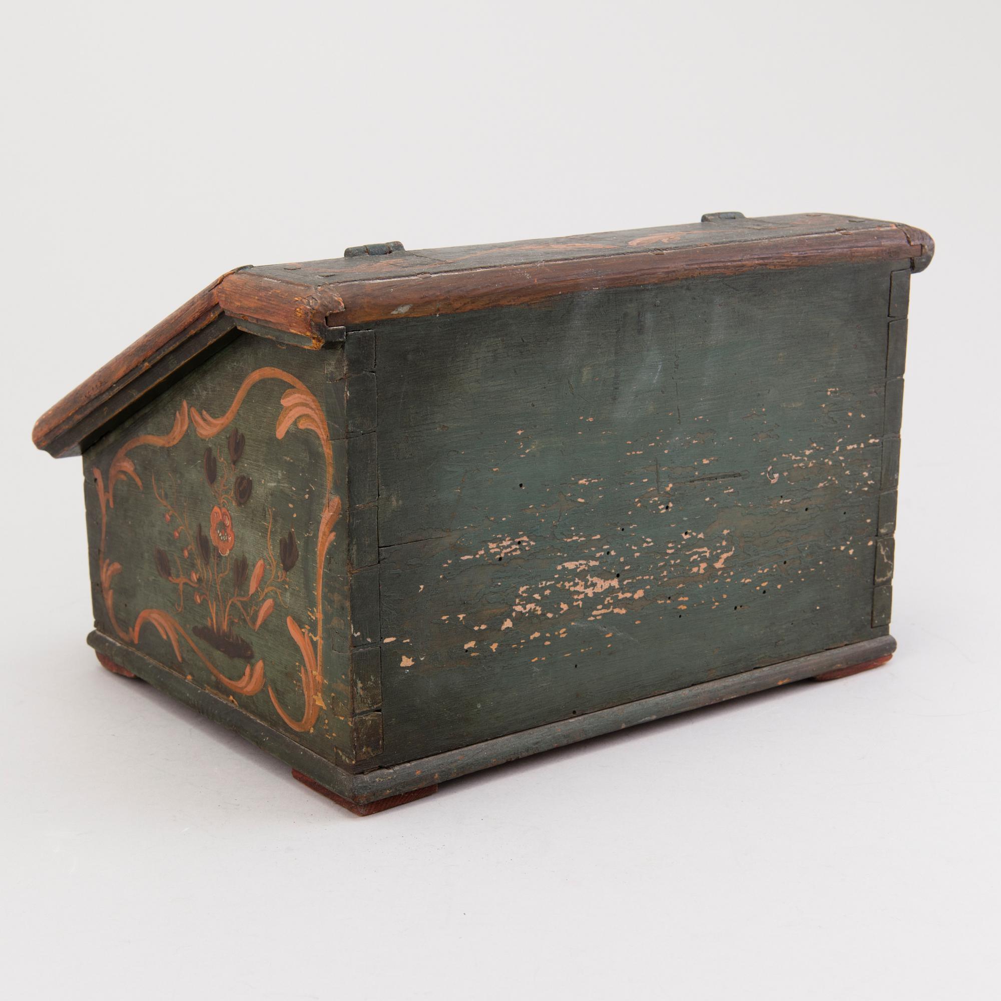 A small 18th Century wooden chest.