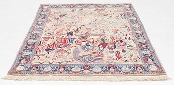 Matta, Kashmir, figural, ca 214 x 139.