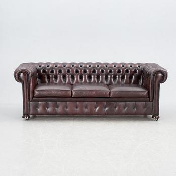 SOFFGRUPP, 3 delar, Chesterfield-stil. 1900-talets slut.