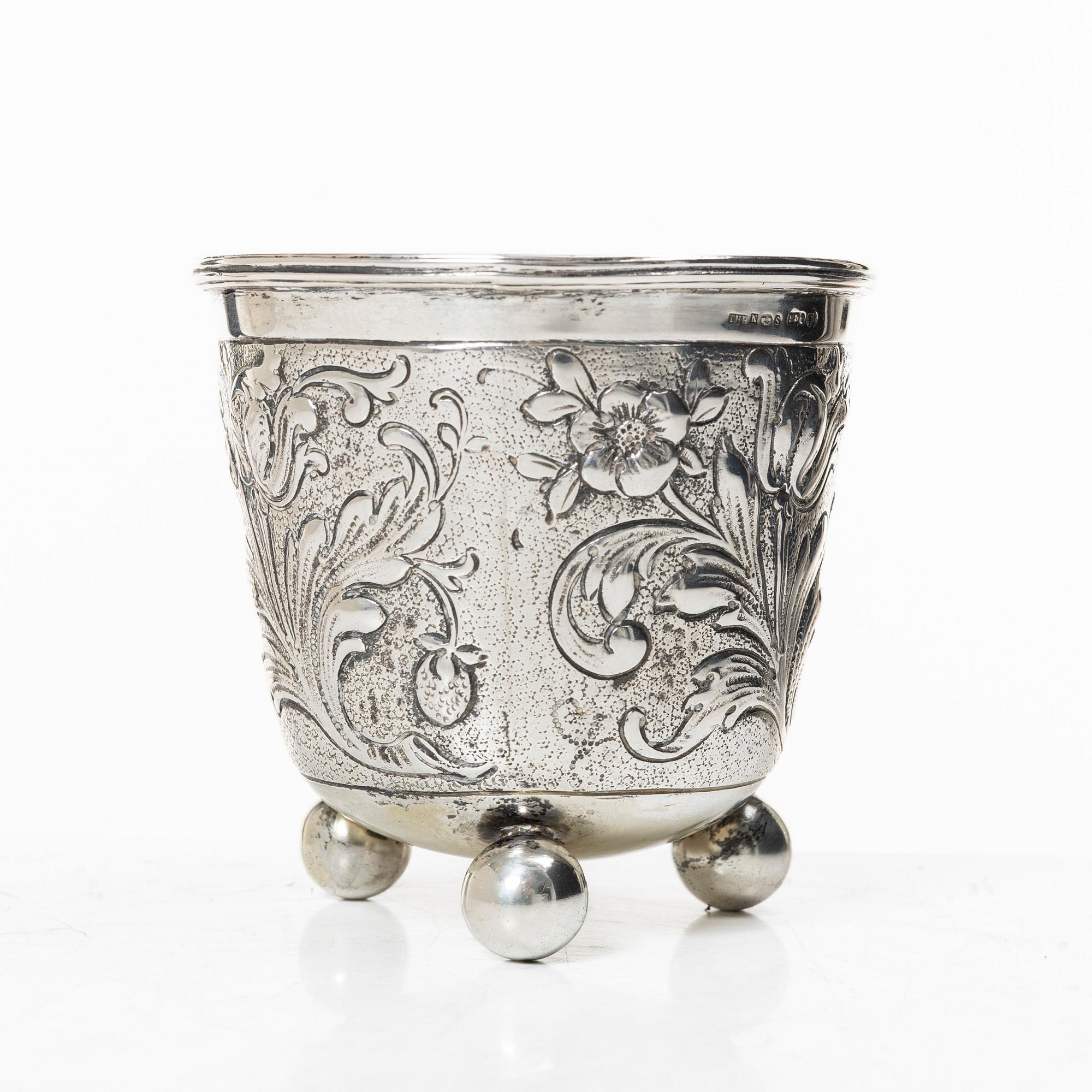 A German Baroque beaker, Swedish import marks Juveleraraktiebolaget T Petersson, Norrköping 1931.