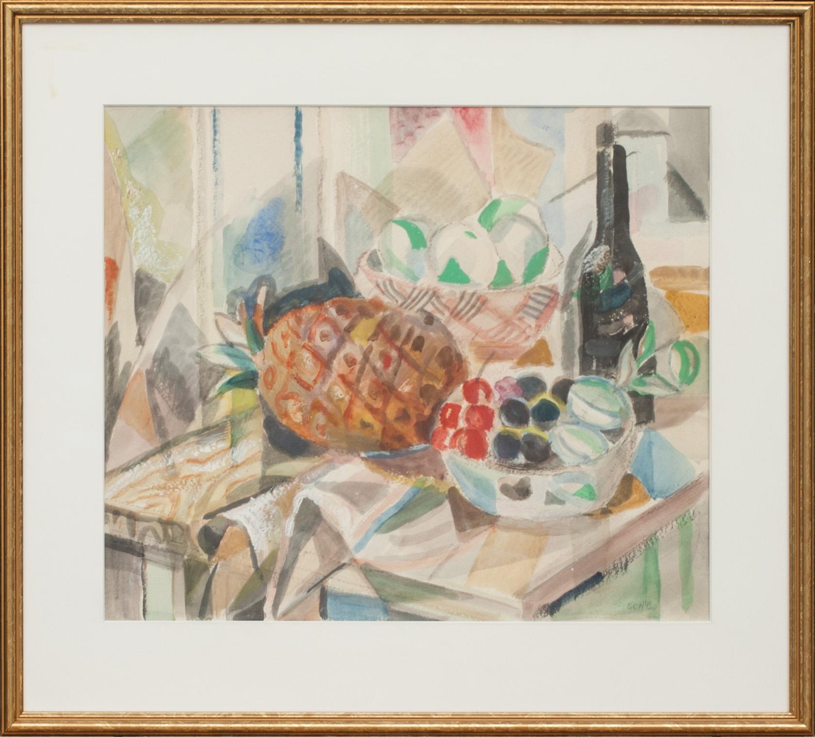 JULES SCHYL, akvarell, signerad.