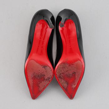Christian Louboutin, a pair of patent leather high heel shoes, size 37 ½.