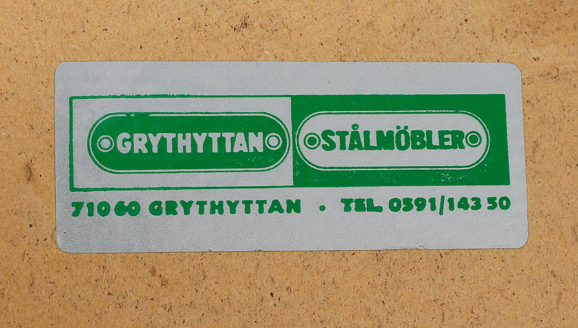 STOLAR, 5 st, Grythyttan Stålmöbler, 1900-talets andra hälft.