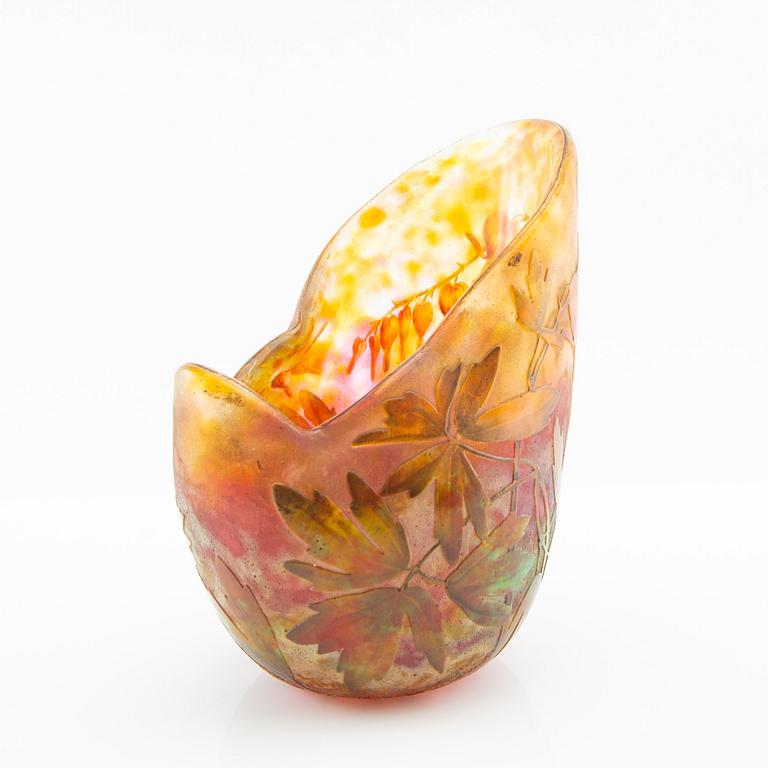 Daum, skål/vas, Nancy Frankrike Art Nouveau omkring 1900.