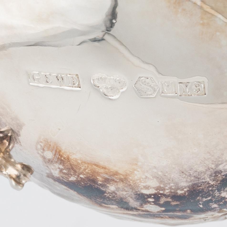 A Swedish Silver Coffee Pot, Creamer and Sugar Bowl, mark of Gewe Silvervarufabriken, Malmö 1971-73.