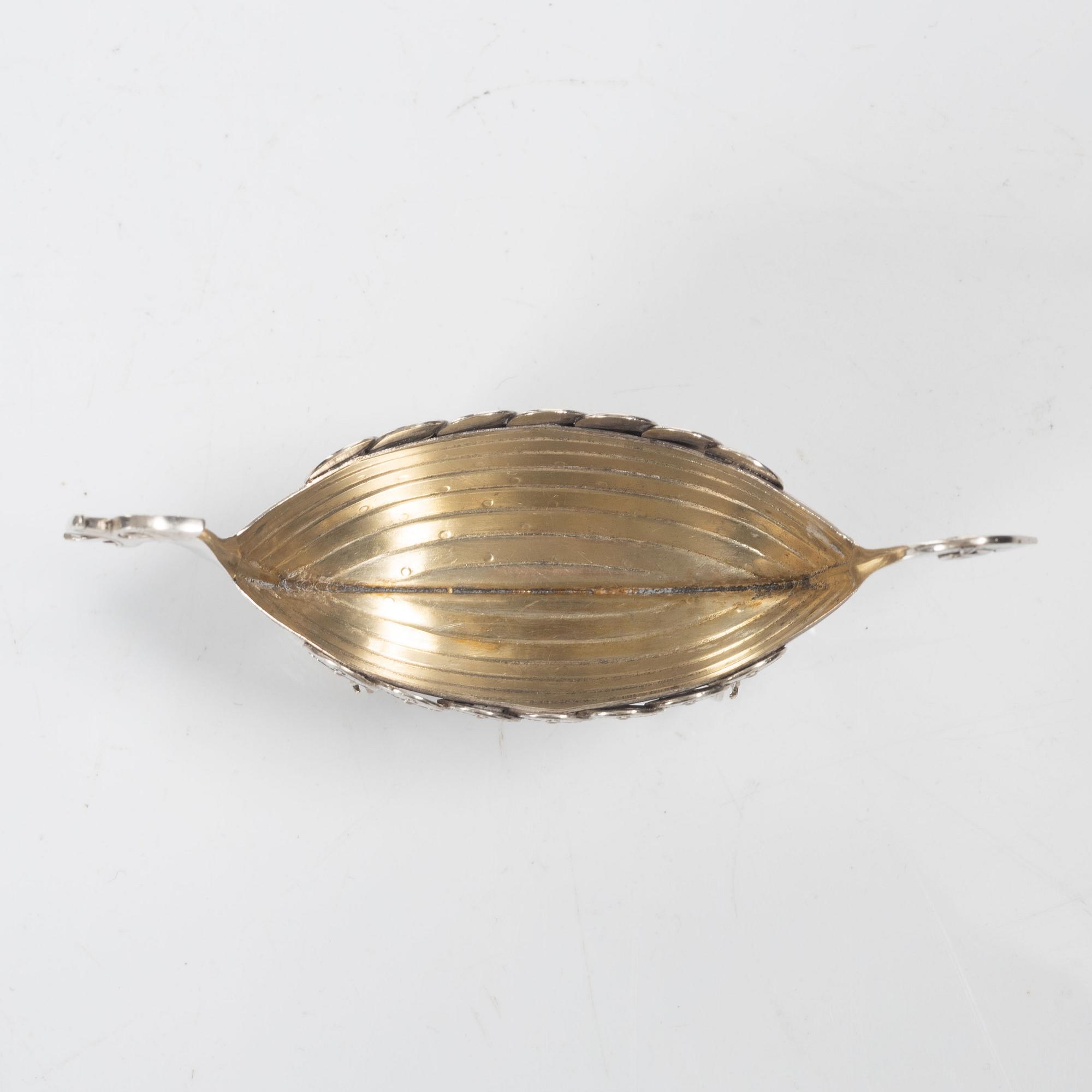 Viking ships/spice jars, 830/1000 silver, 8 pieces.