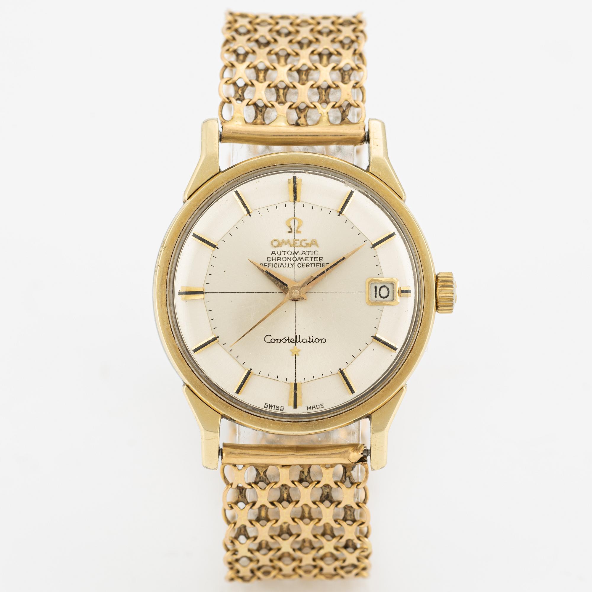 Omega, Constellation, Chronometer, "Pie-Pan", armbandsur, 34 mm.