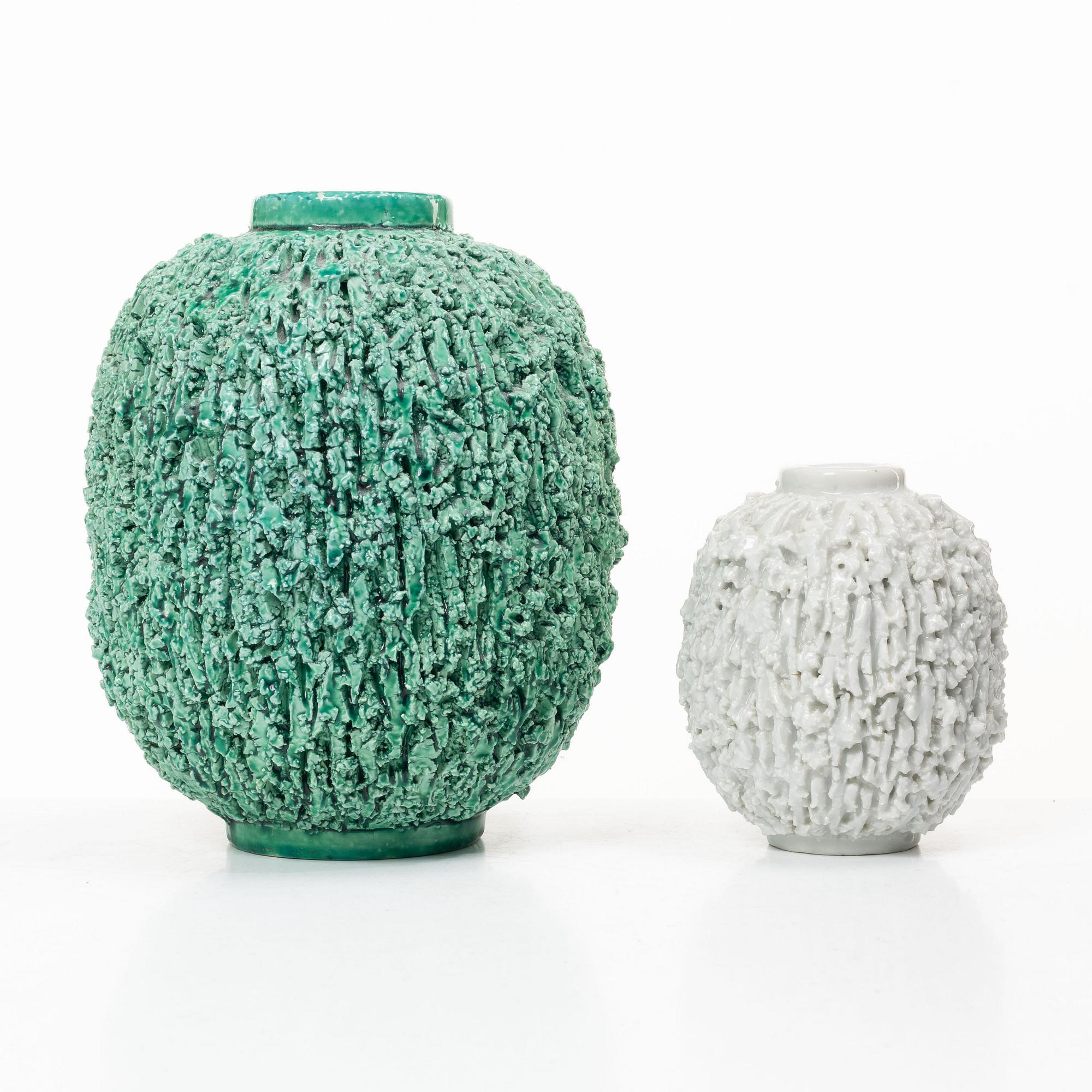 Gunnar Nylund, two vases, Rörstrand.
