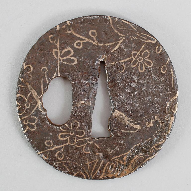 TSUBA, järn, Japan, 1500-/1600-tal.