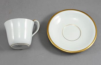 KAFFESERVIS, 12 delar, porslin, "Golden Sun", Sigvard Bernadotte för Bing & Gröndahl, 1900-talets andra hälft.