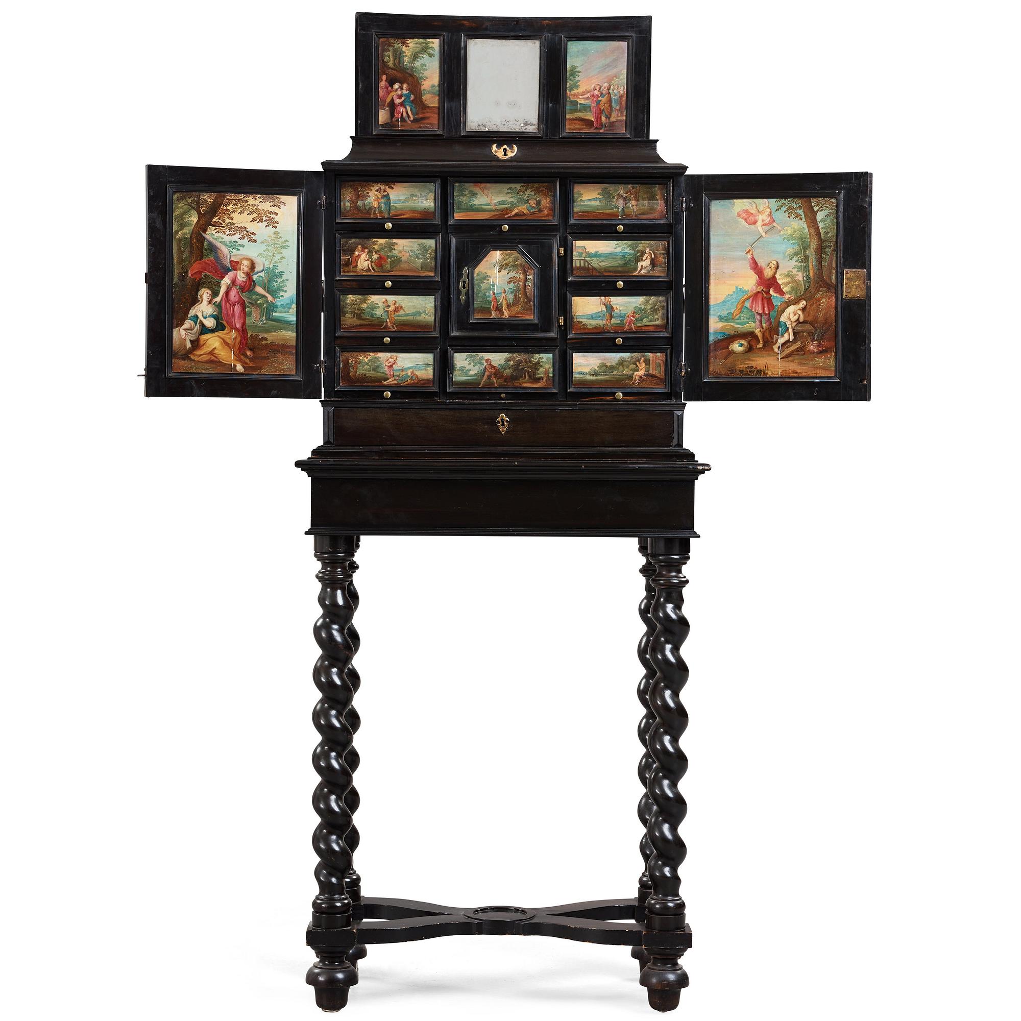 A Baroque second half 17th century with paintings in the manner of Frans Franken II.