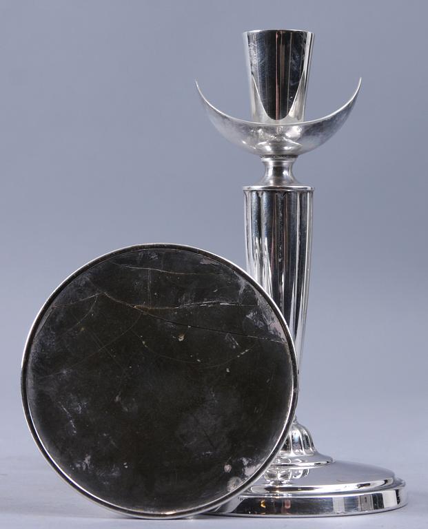 LJUSSTAKAR, ett par, silver, daterade 1965.