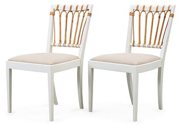 547. A pair of Josef Frank white lacquered chairs, Svenskt Tenn, model 1165.
