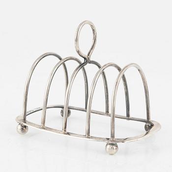 Toastrack, silver, London, 1887.