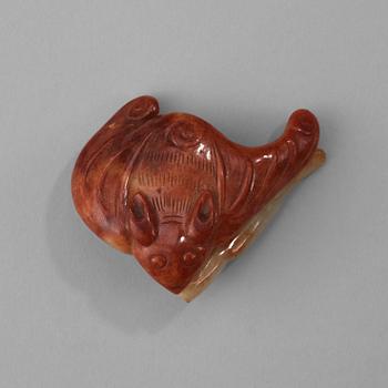 1410. A Chinese nephrite sculpture of two bats.