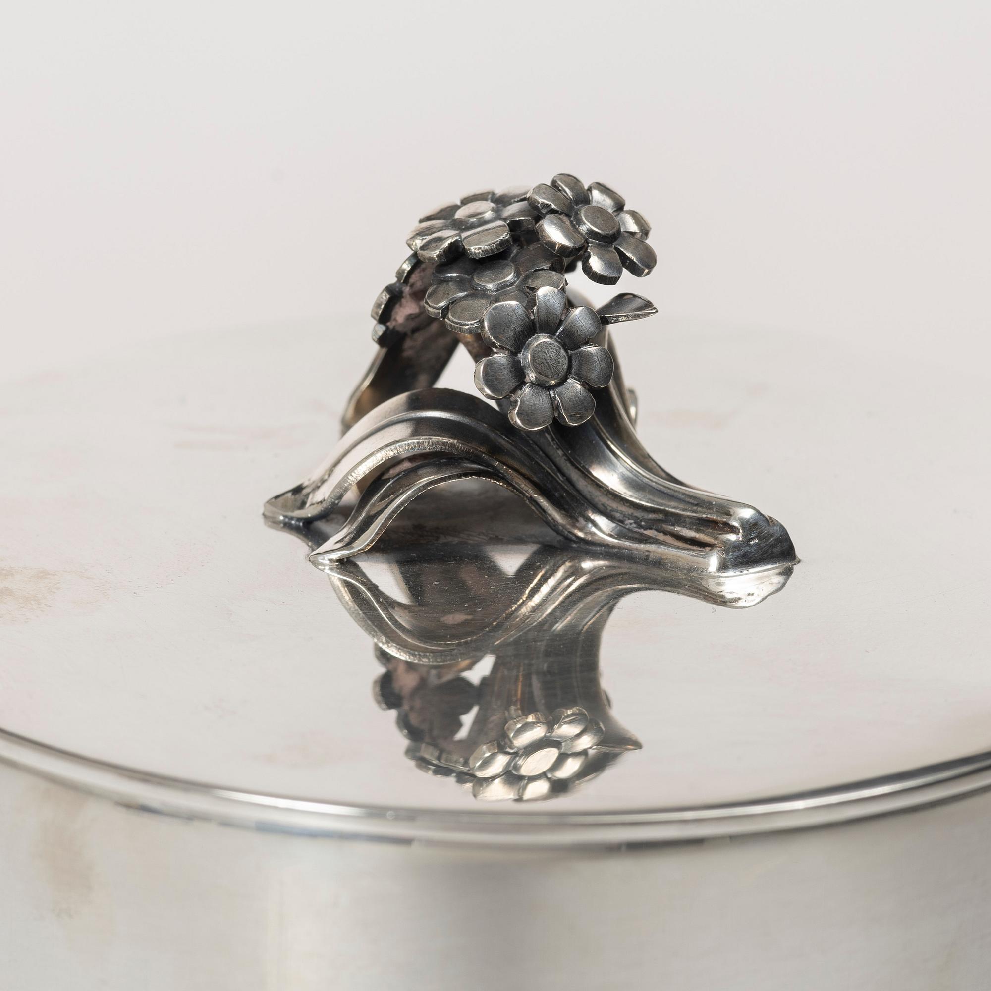 C.G. Hallberg, a silver jar with lid, Stockholm, Sweden 1953.