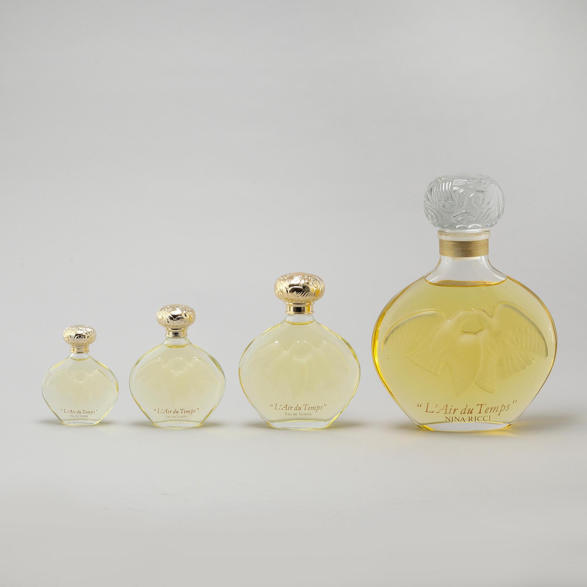 NINA RICCI, factices, "L´Air du Temps", five perfumebottles.